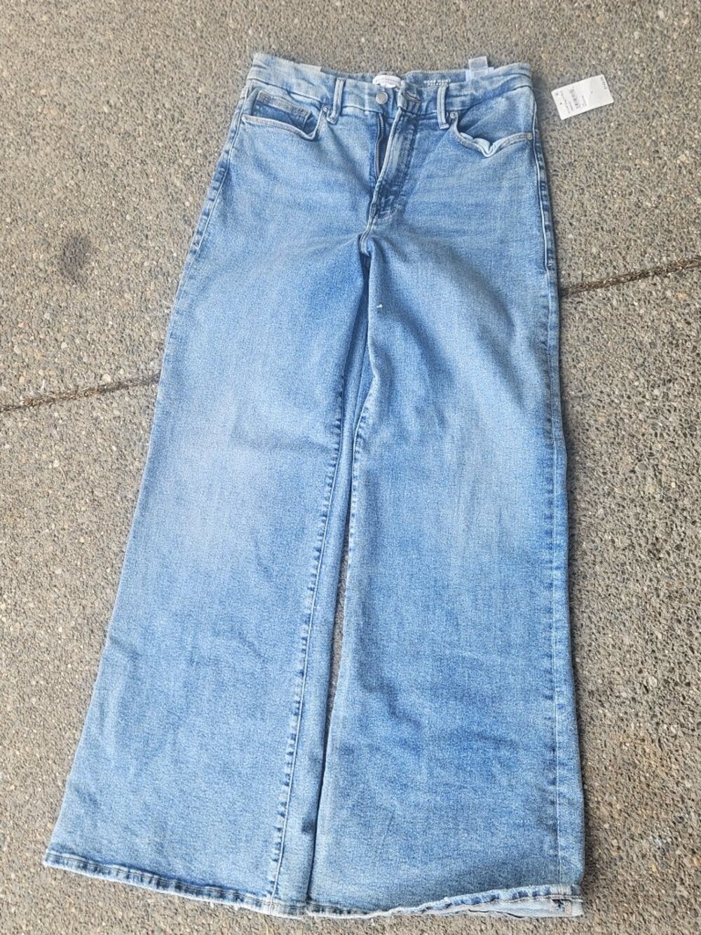 Good American Light Blue Wide Leg Flare Jeans